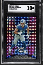 2022 Panini Mosaic Aiden Hutchinson Pink Camo Prizm Rookie Card #320 Lions