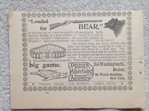 Dodd's Agencia de Publicidad Rifle Oso Nueva York Victoriano Impreso Anuncio 1895 1890s D1 - Imagen 1 de 2