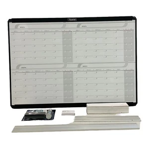 Quartet Magnetic 3' x 2' Four Month Calendar WhiteBoard Total Erase Surface READ - Picture 1 of 11