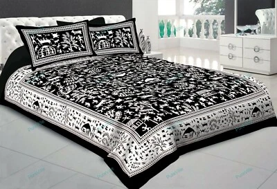 Rajasthani Doble 90x108 KING Mejor Sábana Santa Plana con Funda de Almohada Foto 1 de 4