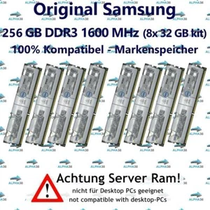 256 GB (8x 32 GB) LRDIMM ECC DDR3-1600 Supermicro X9DRD-iF X9DRD-EF RAM - Bild 1 von 1