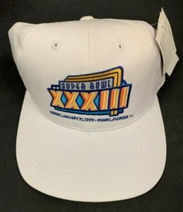 1999 SUPER BOWL XXXIII BRONCOS VS FALCONS WHITE SNAP-BACK HAT NEW W/TAGS 2921 - Picture 1 of 4
