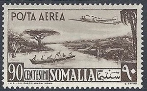 1950-51 SOMALIA AFIS POSTA AEREA 90 CENT MH * - RR9752 - Imagen 1 de 1