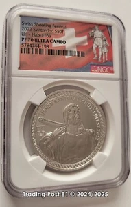 2022 SWITZERLAND Silver Shooting Thaler Canton URI - NGC Proof 70 Ultra Cameo - Picture 1 of 4
