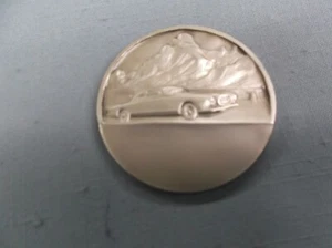 vintage stamped metal silver trophy parts lot of 3 car inserts 2" diameter - Picture 1 of 1