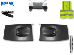Black Plastic Corner Bumper Left and Right Sides Freightliner M2 PLUS Set Truck - Foto 1 di 8