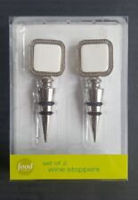Food Network Silver Wine Stopper Set Write on Write off  Pen Included