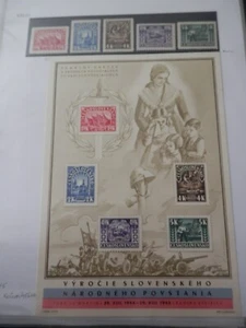 Czechoslovakia 1945 Sc # 288-292   MNHOG  VF/XF + Souvenir Card XF NGAI - Picture 1 of 4