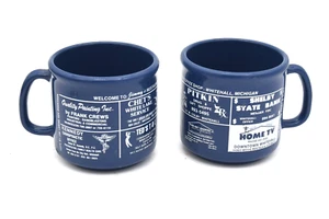 Diner Werbung Becher blau weiß Pitkin Jimmys Restaurant Whitehall Michigan 2 - Bild 1 von 7