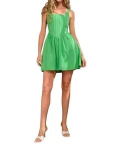 Papermoon Skye Corset Sleeveless Mini Dress Green - Picture 1 of 11