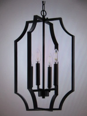 Progress Lighting Cloverhill 13.5 in. 4-Light Matte Black Transitional Pendant - Image 1 of 4