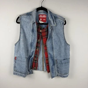 JouJou Denim Flanellfutter Jacke Weste Cutoff Large - Bild 1 von 9