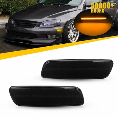 For Toyota 2001-2003 Prius Base Amber Front Bumper LED Side Marker Lights Smoke - Image 1 of 4