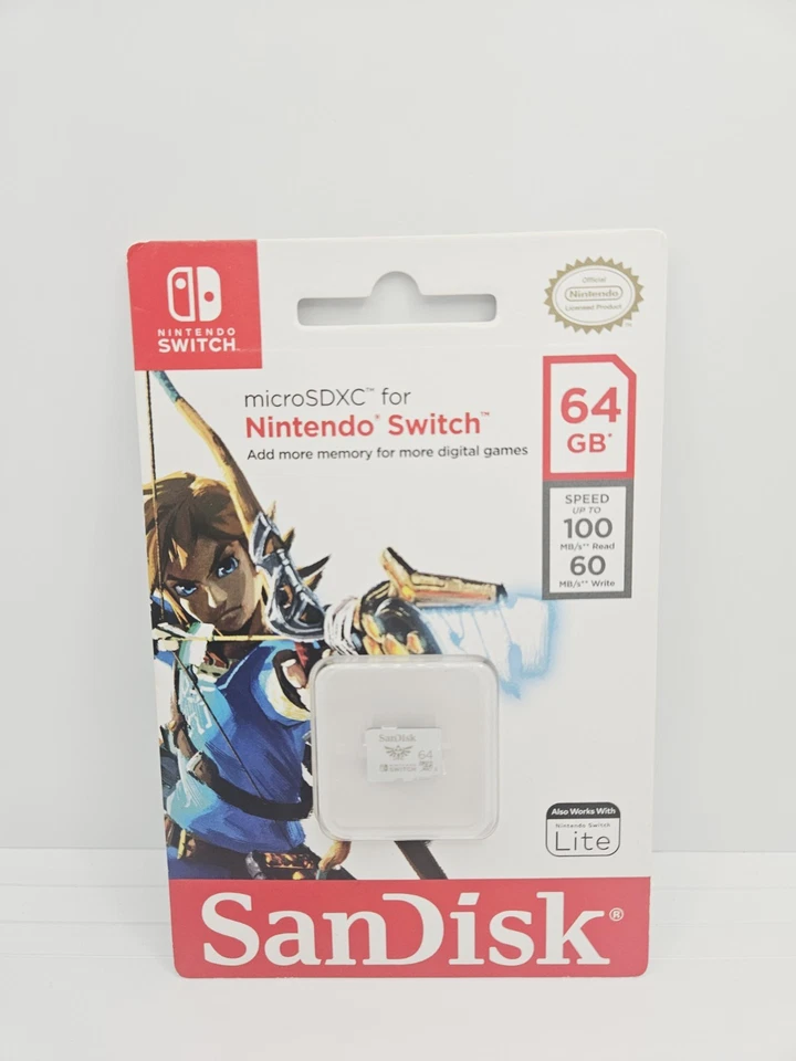 SanDisk 64GB Micro SD Card SDXC Zelda Memory Card for Nintendo Switch New Sealed - Image 1 of 2