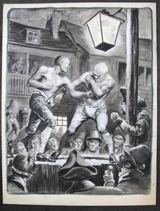 PETER JACKSON (1922-2003), ORIGINAL WATERCOLOUR, BOXING, PUGILISM, 26.5x38cm - Picture 1 of 8