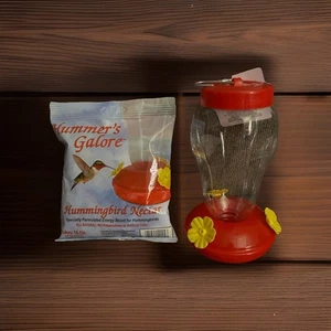 Red Hanging Hummingbird Feeder Plus Nectar- Brand New Free Shipping - Picture 1 of 3