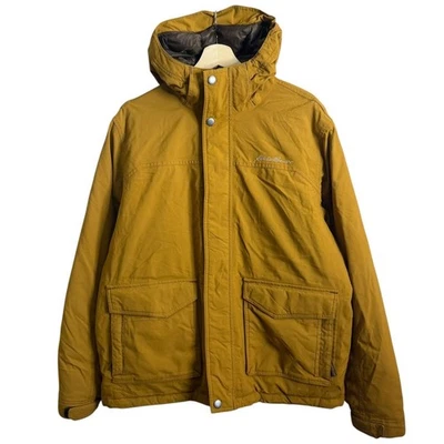 Eddie Bauer Mens Down Fill Parka Coat Yellow L Hooded Outdoors Rugged Workwear - Image 1 of 4