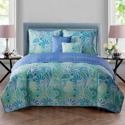 VCNY Home - Juego de Edredón King, Ropa de Cama Floral Paisley Reversible con S... Foto 1 de 4
