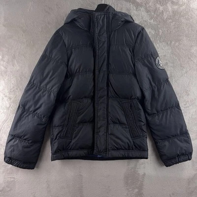 Chaqueta Abercrombie & Fitch Puffer Kempshall Para Hombre Talla Mediana Abrigo con Capucha Negro Foto 1 de 4