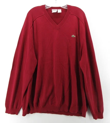 Suéter Lacoste Hombres 9 Rojo Pullover Preppy Informal Cocodrilo Logo Algodón XXL Foto 1 de 4