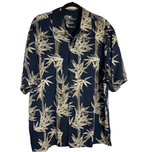 Jamaica Jaxx Silk Hawaiian Shirt Size L Short Sleeves Bamboo - Picture 1 of 9