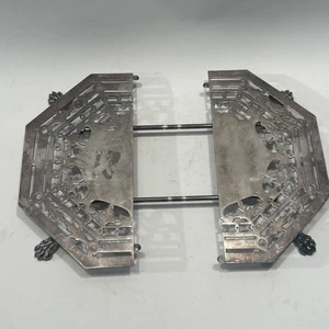 Verzierter Metall versilbert Kochplatte Untersetzer ausziehbar verstellbar - Bild 1 von 10