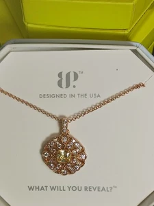 RBP4368 *Mirrored Gaze* Lemon Cubic Zirconia/Rose Gold 18" + 2.5 Extender - Picture 1 of 4