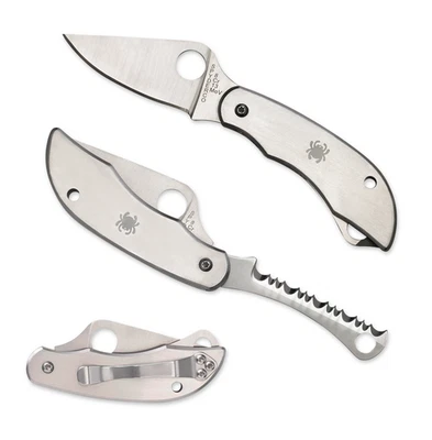 Spyderco Knives ClipiTool PlainEdge SpyderEdge C176P&S Stainless Pocket Knife - Image 1 of 4