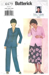 2000 Butterick 6479 Mujer Petite Top Falda Pantalones Talla 16W-20W Patrón Costura - Imagen 1 de 3