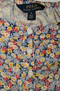 Girls Polo Ralph Lauren Pretty floral romper Comfort size Large 14 - Picture 1 of 5