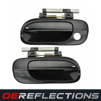 Front Outside Door Handles Set L&R Smooth Black NEW for 2000-2006 Nissan Sentra - Image 1 of 4