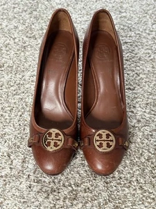 Tory Burch Aaden Brown Leather Pumps size 9 - Picture 1 of 8