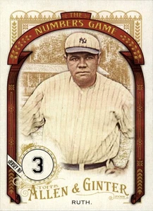2016 Topps Allen und Ginter Die Zahlen Spiel #NG49 Babe Ruth  - Bild 1 von 2