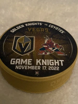 Golden Knights Vs Coyotes GAME KNIGHT PUCK 11/17/2022 VGK - Image 1 of 4