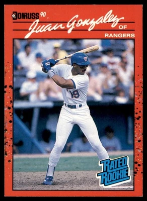 1990 Donruss #33B Juan Gonzalez COR RC Rangers - Image 1 of 2