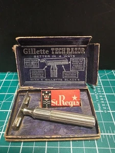 MAQUINILLA DE AFEITAR GILLETTE TECH VINTAGE EN CAJA ORIGINAL Y 1 HOJA - Imagen 1 de 9