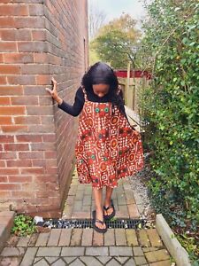 Pinafore Dress Size  10 12 14 16 18 20 22 African ankara print maxi dress Gown