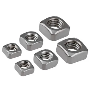 SQUARE NUTS TO FIT METRIC BOLTS & SCREW STAINLESS STEEL M3 M4 M5 M6 M8 M10 M12 - Picture 1 of 3