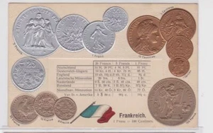 81336 Präge Ak mit Münzabbildungen Frankreich um 1910 - Bild 1 von 1
