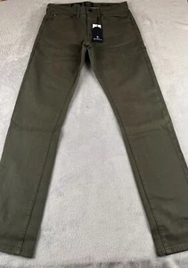 Ben Sherman mens green stretch straight fit denim jeans size 31x34 - Foto 1 di 10