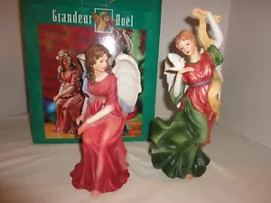 Coppia di angeli presepe in porcellana dipinti a mano vintage scatola originale - Foto 1 di 6