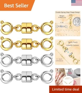 Versatile Magnetic Jewelry Clasps - 14K Gold & Silver Double Design, Easy to Use - Picture 1 of 8