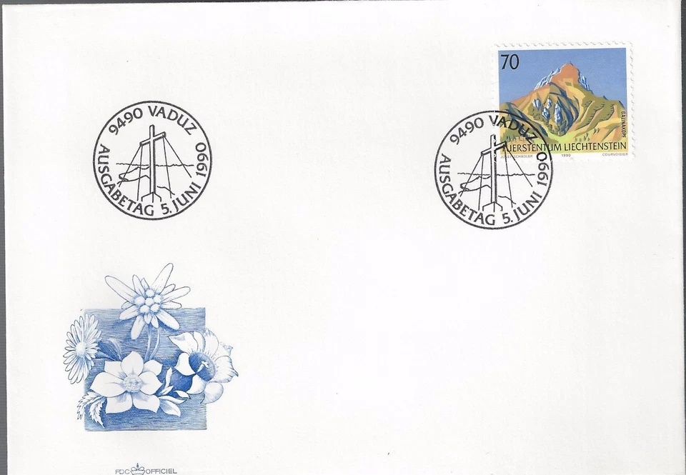 Flores Liechtenstein FDC 1990 Foto 1 de 1