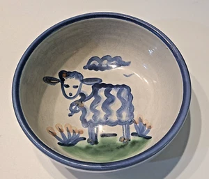 M.A. Hadley Pottery Cereal/Soup Bowl Farmhouse Cow Sheep 5.5”D - Picture 1 of 6
