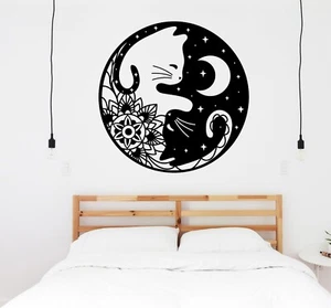 Yin Yang Cats Vinyl Decal Sticker Animal Lovers Meditation Peace Relaxation - Bild 1 von 3