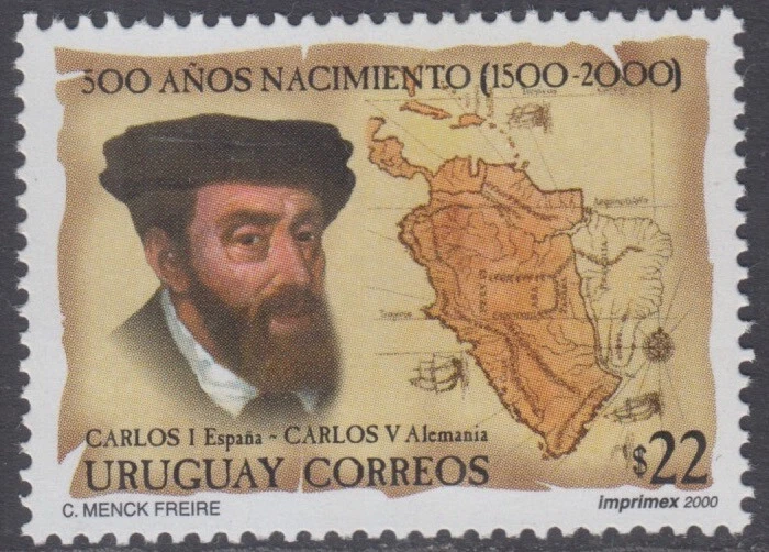 URUGUAY Sc # 1888 CPL MNH SINGLE - HOLY ROMAN EMPEROR CHARLES V - Image 1 of 1