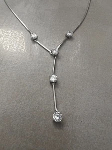 Jenny Lane Switzerland Silver over Chrome Anetta Necklace 37CM Handmade - Picture 1 of 6