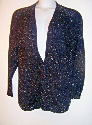 Cárdigan Venezia Sportswear Talla 18/20 Negro Slub Manga Larga-De Colección Foto 1 de 4