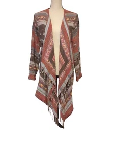 Paparazzi Cardigan Sweater Womens S/M Boho Hippie Sequins Embroidery Western - Picture 1 of 6