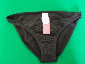 Xhilaration Slip Bikini Nero Pannello Anteriore in Pizzo Extra Sfacciato Taglia S - Foto 1 di 2